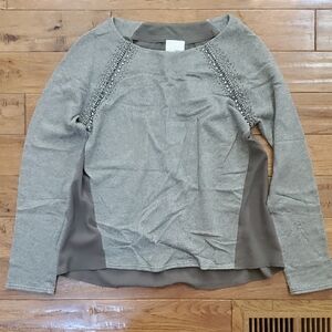 Greylin Shimmer Mixed Material Sweater